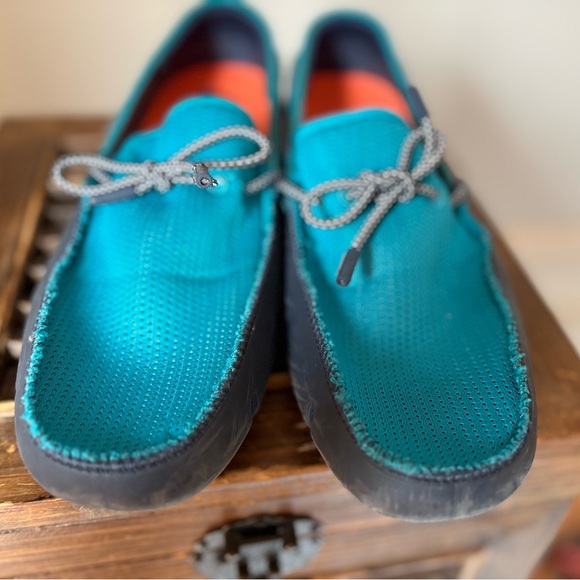 Swims Turquoise and Navy Mesh Boat Loafers Water Shoes - Picture 9 of 10